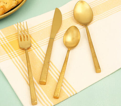 Handmade Gold Brass Cutlery (Set of 4)