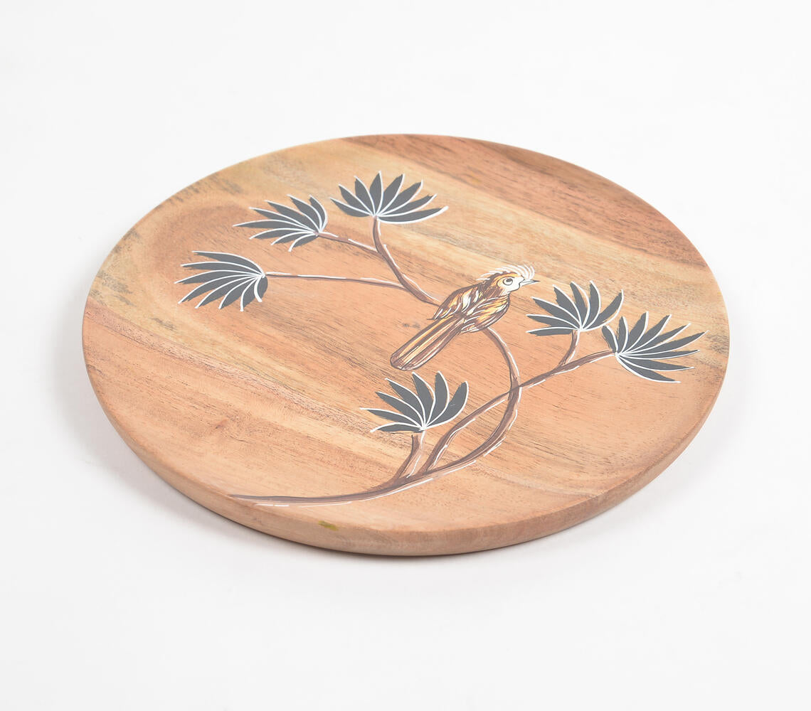 Acacia Wood 'Bird on a Branch' Plate