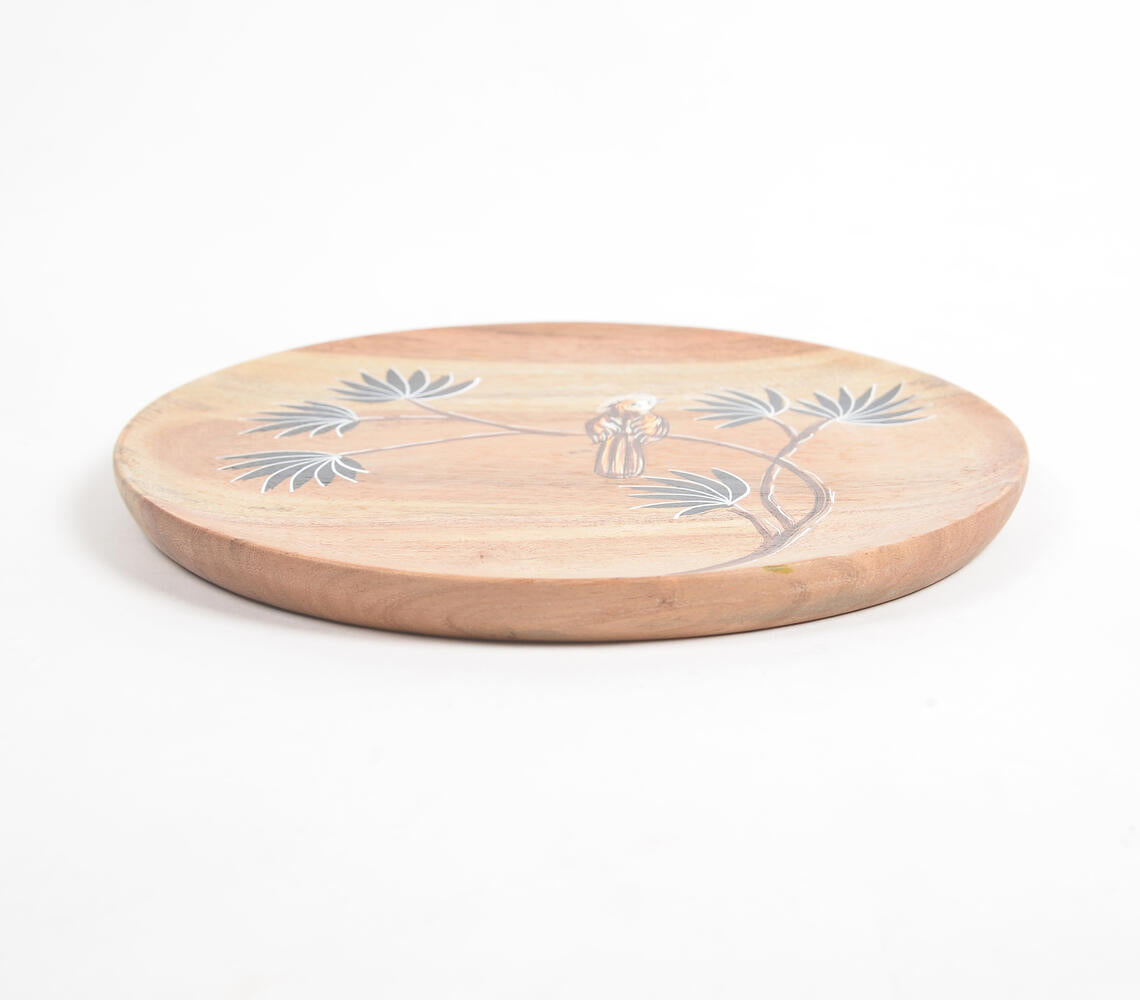 Acacia Wood 'Bird on a Branch' Plate